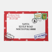 Personalisieren Red Snowflake Weihnachtsbrief Fußmatte (Vorderseite)