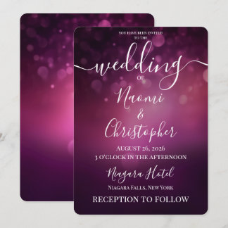 Personalisieren: Rosa Bokeh-Licht-Hochzeit Einladung