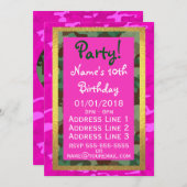 Personalisieren - Rosa Camouflage Einladung (Vorne/Hinten)