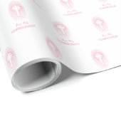Personalisieren, Rosa Erste Heilige Kommune Cross  Geschenkpapier (Rolleneckpunkt)