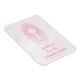 Personalisieren, Rosa Erste Heilige Kommune Cross  Magnet