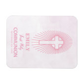 Personalisieren, Rosa Erste Heilige Kommune Cross  Magnet (Horizontal)