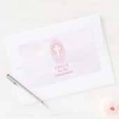 Personalisieren, Rosa Erste Heilige Kommune Cross Rechteckiger Aufkleber (Umschlag)