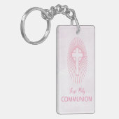 Personalisieren, Rosa Erste Heilige Kommune Cross  Schlüsselanhänger (Vorderseite links)