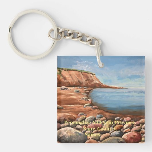 PERSONALISIEREN Rustikale Blues / Braun Kunst des Schlüsselanhänger (Vorderseite)