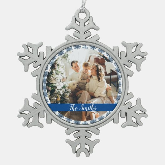 Personalisieren Schneeflocken Zinn-Ornament (Vorderseite)