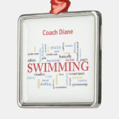 Personalisieren, Schwimmen Coach Danke in Worten Ornament Aus Metall (Links)