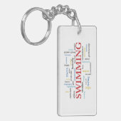 Personalisieren, Schwimmen Coach Danke in Worten Schlüsselanhänger (Vorderseite links)