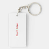 Personalisieren, Schwimmen Coach Danke in Worten Schlüsselanhänger (Rückseite)