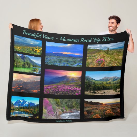 Personalisieren Sie 10 Fotos Ausflug zum Leben Fleecedecke (Beispiel)