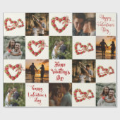Personalisieren Sie 10 Fotos Happy Valentine Day R Geschenkpapier (Flach)