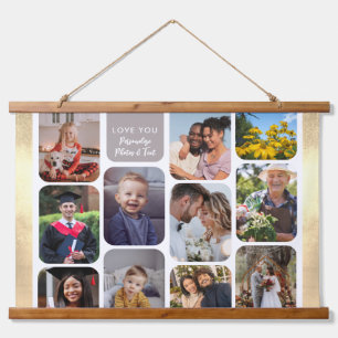 Personalisieren Sie 11 Fotos Moderne Elegante Lieb Wandteppich Mit Holzrahmen