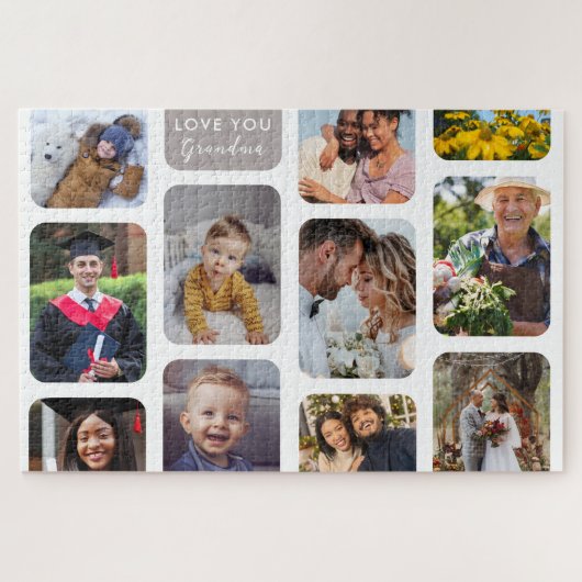 Personalisieren Sie 11 Fotos Moderne schicke Liebe Puzzle (Horizontal)
