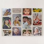 Personalisieren Sie 11 Fotos Taupe Moderne Liebe S Puzzle<br><div class="desc">Elegantes und modernes Foto, das für jeden Anlass und für jeden Geschenk macht: Hochzeit, Familie, Freunde und beste Freunde, Großeltern, Valentinstag. Um optimale Ergebnisse bei der Personalisierung dieses Designs zu erzielen, sollten Sie das gleiche Format wie die Vorlage verwenden: vertikal, quadratisch, quadratisch usw. Andernfalls wird es immer noch funktionieren, aber...</div>