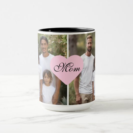 Personalisieren Sie 2 Foto Beste Mama Tasse (Zentrum)