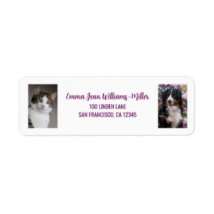Personalisieren Sie 2 Fotos Katze Hund Moderne Rüc