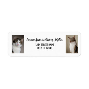 Personalisieren Sie 2 Fotos mit Cat Moderne Rückse