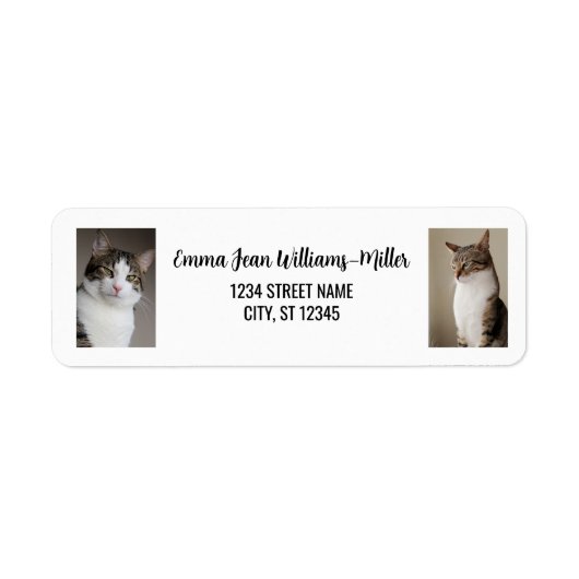 Personalisieren Sie 2 Fotos mit Cat Moderne Rückse (Vorne)