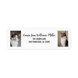 Personalisieren Sie 2 Fotos mit Cat Moderne Rückse