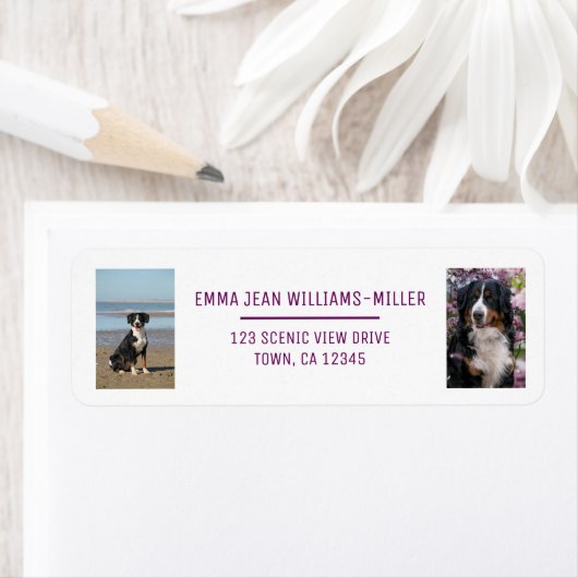 Personalisieren Sie 2 Fotos mit Hund Moderne Rücks (Insitu)