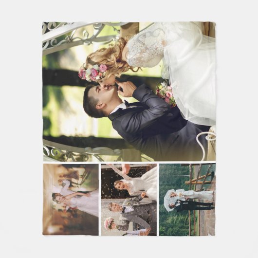 Personalisieren Sie 4 benutzerdefinierte BildColla Fleecedecke (Vorderseite)