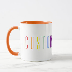 Personalisieren Sie 6 Buchstaben Regenbogen Tasse