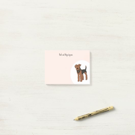 Personalisieren Sie Airedale Terrier Post-it Klebezettel (Auf Schreibtisch)