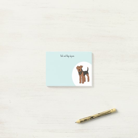 Personalisieren Sie Airedale Terrier Post-it Klebezettel (Auf Schreibtisch)