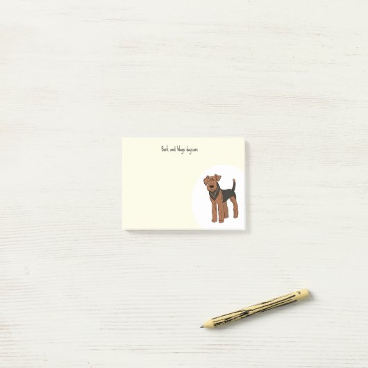 Personalisieren Sie Airedale Terrier Post-it Klebezettel (Auf Schreibtisch)