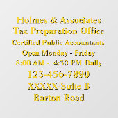 Personalisieren Sie allgemeine Geschäftsdetails Bl Fensteraufkleber (Blatt)