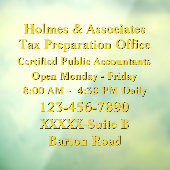 Personalisieren Sie allgemeine Geschäftsdetails Bl Fensteraufkleber (Blatt 3)