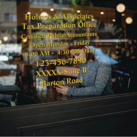 Personalisieren Sie allgemeine Geschäftsdetails Bl Fensteraufkleber