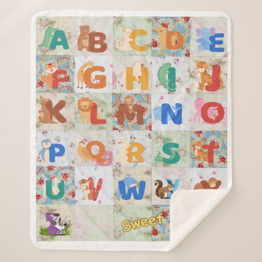 Personalisieren Sie Alphabet Sherpa Blanket Sherpadecke (Vorderseite)