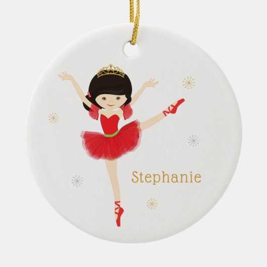 Personalisieren Sie Asiatische Weihnachtsballerina Keramik Ornament (Vorne)