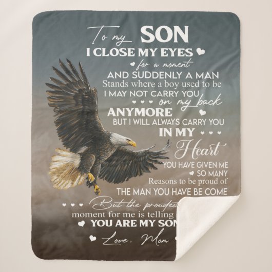 Personalisieren Sie auf meinen Sohn von Mamas der Sherpadecke (Vorderseite)