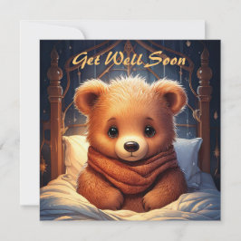 Personalisieren Sie Baby Bear Sick in Bed bald wie Karte