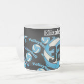 Personalisieren Sie Baby Blue Volleyball Mattglastasse (Vorderseite Links)