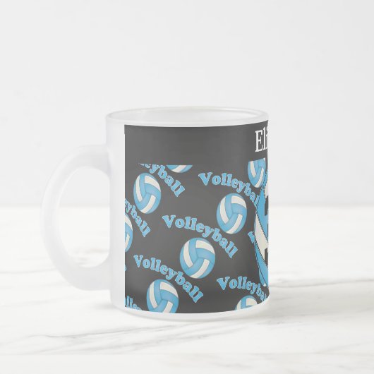 Personalisieren Sie Baby Blue Volleyball Mattglastasse (Links)