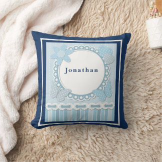 Personalisieren Sie Baby Boy Blue Butterfets Blume Kissen