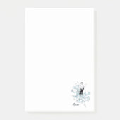 Personalisieren Sie Ballerina Sketch in Blue Post-it Klebezettel (Vorderseite)