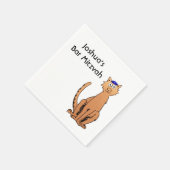 Personalisieren Sie Bar Mitzvah Kippah Cat Party N Serviette (Ecke)