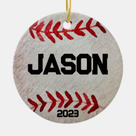 Personalisieren Sie Baseball-Mama Weihnachten Keramik Ornament