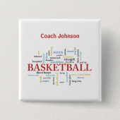 Personalisieren Sie Basketball Coach Vielen Dank i Button (Vorderseite)