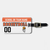Personalisieren Sie Basketball Orange und Black Gepäckanhänger (Vorderseite horizontal)