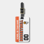 Personalisieren Sie Basketball Orange und Black Gepäckanhänger (Vorderseite vertikal)