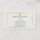 Personalisieren Sie Berufliche Grauwäsche-Goldrahm Visitenkarte (Rückseite)