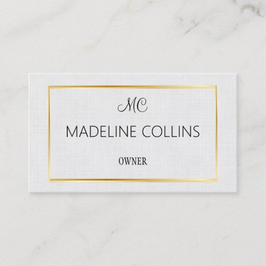 Personalisieren Sie Berufliche Grauwäsche-Goldrahm Visitenkarte (Vorderseite)