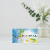 Personalisieren Sie Berufliche trendy Blue Yellow Visitenkarte (Stehend Vorderseite)