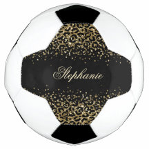 Personalisieren Sie Black Gold Leopard Print Glitz