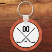 Personalisieren Sie Black, Orange Cheap Hockey Par Schlüsselanhänger (Rückseite)